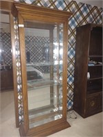 Lighted glass shelf curio cabinet