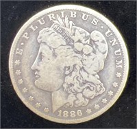 (Q) 1886-O U.S. Morgan Silver Dollar