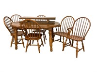 Modern oak dining room set