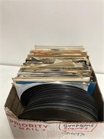 Box of Vinyl 45 Records