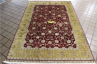 India Mahal Hand-knotted Rug Wool*Silk 5'7" x 8'5"