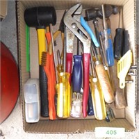 SCREWDRIVERS, HAMMER, RUBBER MALLET, WRENCH, ETC