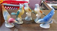 5 VINTAGE BIRD FIGURINES