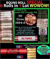 THIS AUCTION ONLY! BU Shotgun Lincoln 1c roll, 199