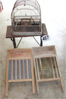 Bird Cage, Washboards, Stand