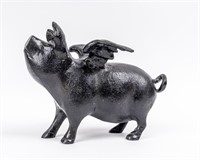 Art Flying / Winged Pig Metal Sculpture