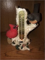Small bird thermometer decor