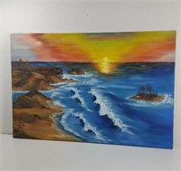 Original Teresa Ashby Kramer Coastal Sunset Oil