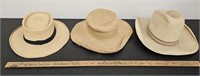 (3) Mens Straw Hats