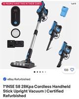 1*INSE S8 28Kpa Cordless Upright Vacuum