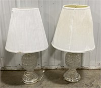 (W) 
Pair of Cut Glass Table Lamps
. (Appr 31")