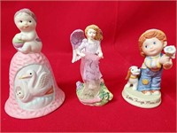 Two Avon Figurines and One Porcelain Bell
