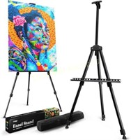 Artist Easel Stand - Metal  21x66in  Black