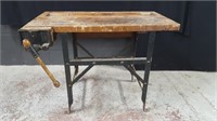 WOOD WORK BENCH WITH VICE