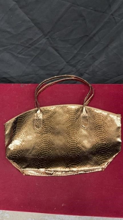 Medium Gold Tote Bag Style Purse