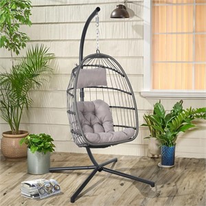Hanging Egg Swing Chair with Stand light grey