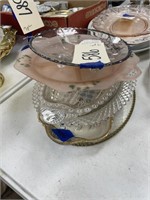 Glass Serving Dishes - Painted Flue Cover +
