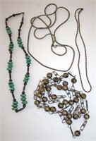 Turquoise and Metal Bead Necklace