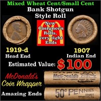 Lincoln Wheat Cent 1c Mixed Roll Orig Brandt McDon