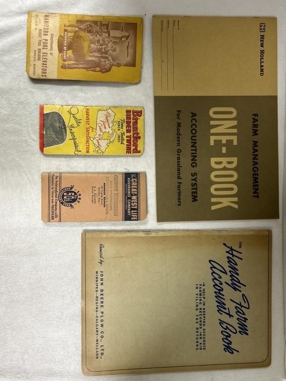 2 Vintage account books and 3 vintage