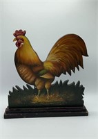 13" Wooden Rooster Decor