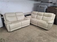 2 PC - Leather Dual Power Reclining Sofa /