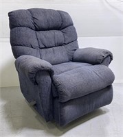 Blue swivel rocking recliner chair