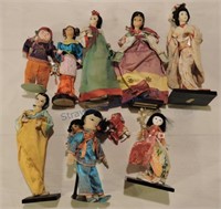 Lot of 9 Oriental dolls