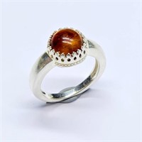 Silver Amber(1.3ct) Ring