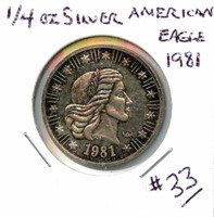 1/4 oz Silver American Eagle - 1981