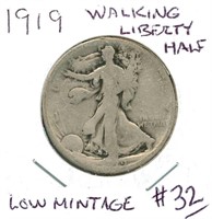 1919 Walking Liberty Half Dollar - Low Mintage