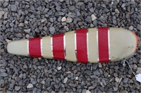 Red and white striped bananna seat for Huffy,