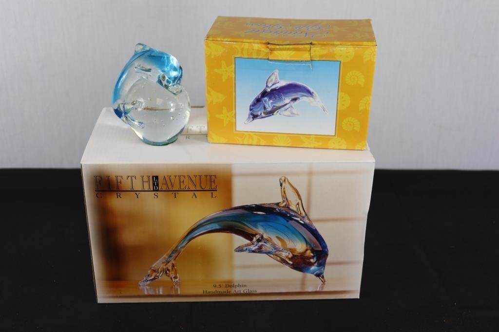 Art Glass Dolphins