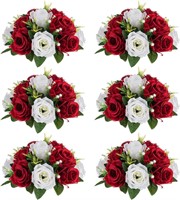 NUPTIO 6Pcs Silk Rose Centerpieces