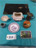 Desk Blotter, Tea Tin, China Pcs., Tiny Pitcher