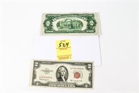 1928-D $2 Red Seal Bill & 1953-C $2 Red Seal Bill