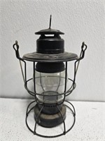 Vintage dietz metal and glass oil lamp