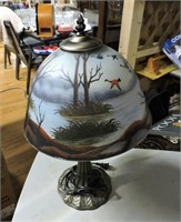 Table Lamp W/ Outdoor Scene On Shade