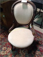 Victorian upholstered side chair. Height: 35