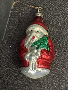 Glass Santa Christmas Ornament