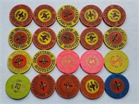 20 Various Las Vegas Nevada Casino Chips