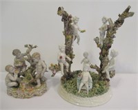 (2) Vintage Porcelain Figurines Featuring Small