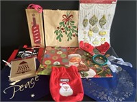 Various Holiday Gift Bags and Wrapping Paper