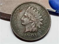 OF) 1901 full Liberty Indian head penny