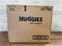 12- 20 pack Huggies size 1 diapers