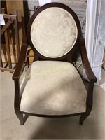 Upholstered King Louis Style Back Arm Chair,