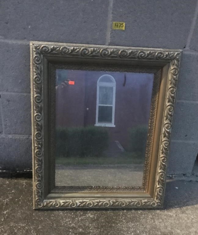Antique Vintage Gold 3 Panel Wall Mirror