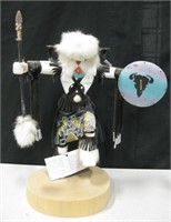 17" Navajo M. Bruce Buffalo Warrior Kachina