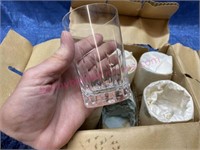 (6) Vtg Hoya Crystal juice glasses in box