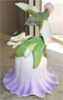 Avon Porcelain Hummingbird on Flower Bell